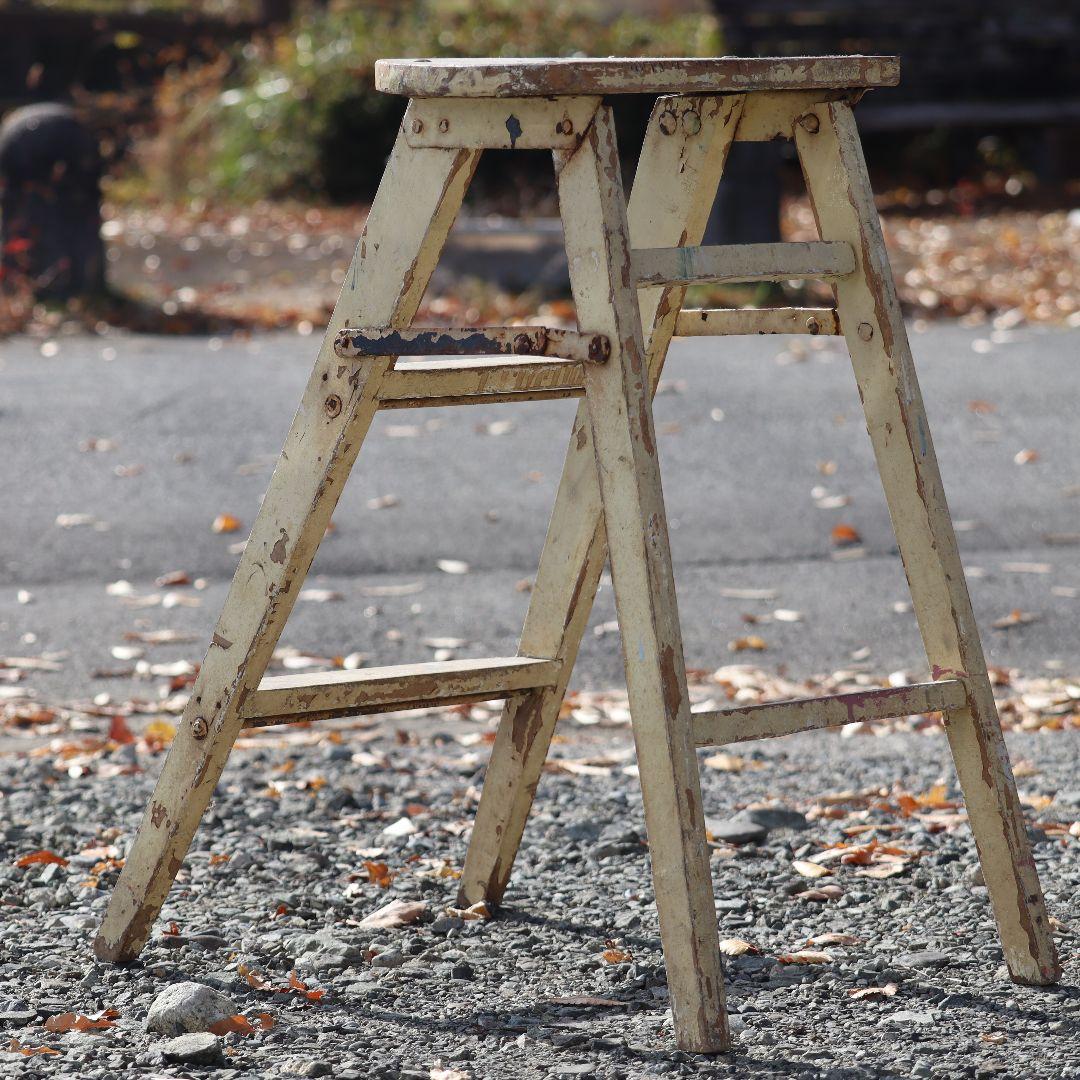 アンティーク ビンテージ 木製ラダー 脚立 ディスプレイ 飾り台 インテリア雑貨