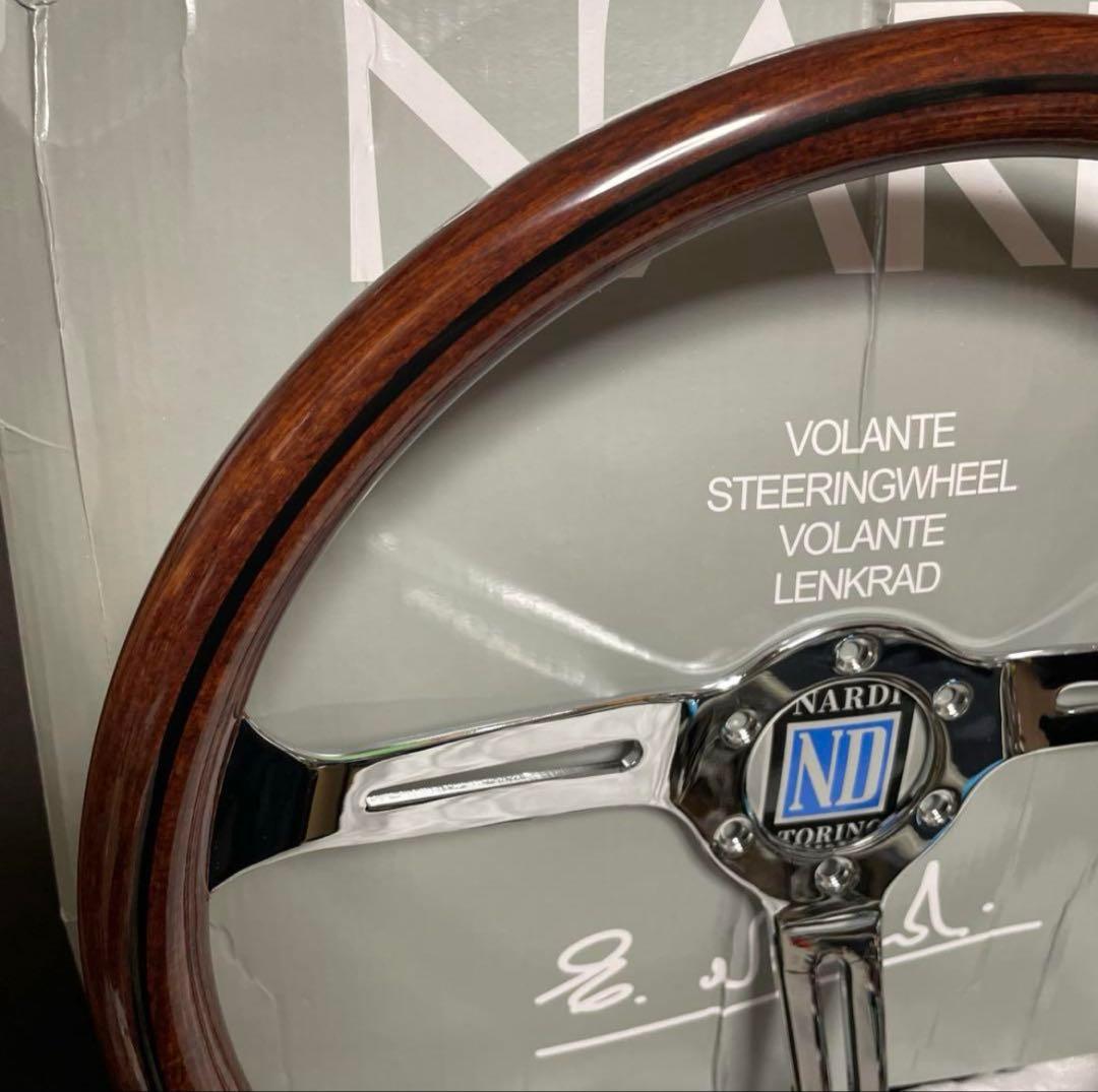 28★NARDI ウッドステアリング　15インチ　380mm シルバースポーク