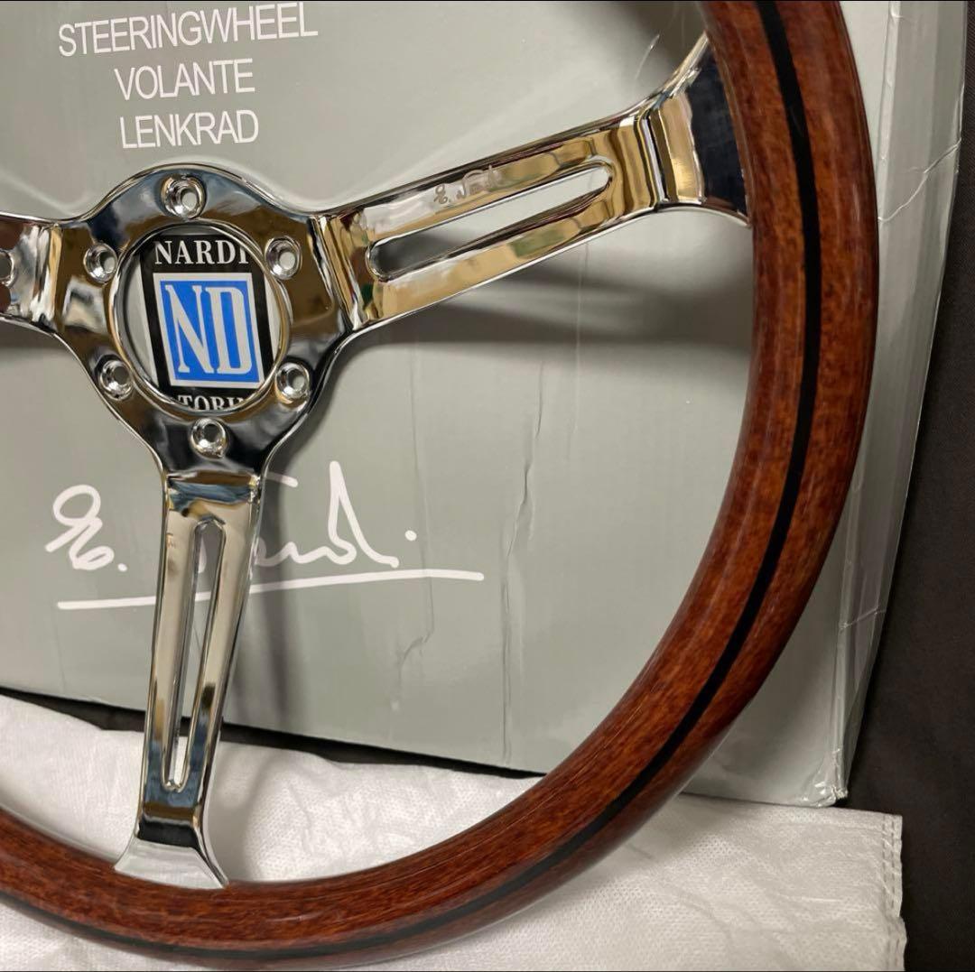 28★NARDI ウッドステアリング　15インチ　380mm シルバースポーク