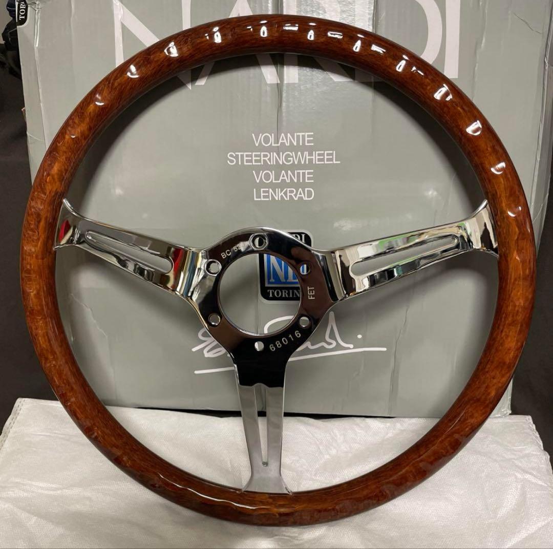 28★NARDI ウッドステアリング　15インチ　380mm シルバースポーク