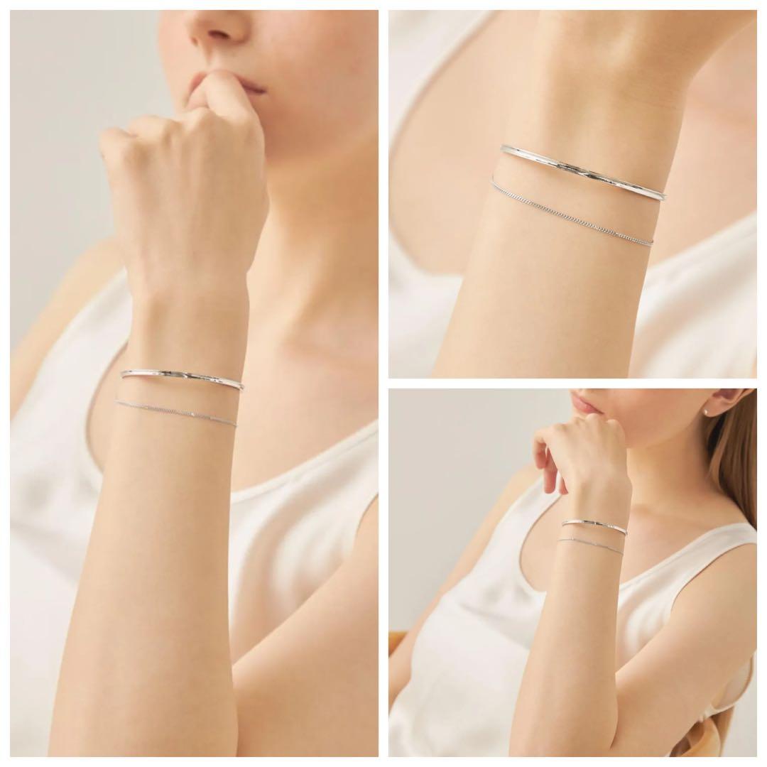 【大人気】jouete ete レイヤード バングル ペタルチェーン 華奢