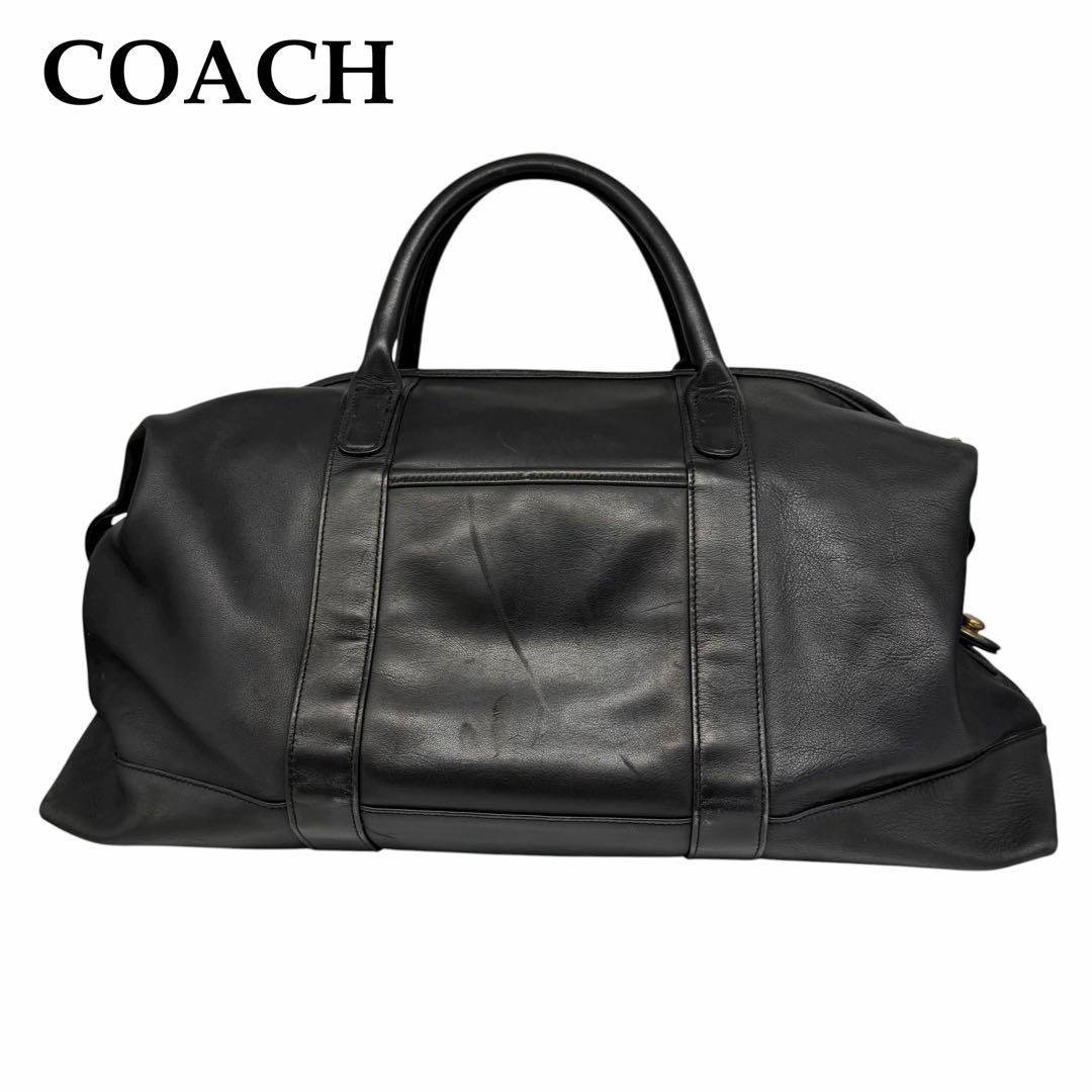 美品 COACH コーチ ボストンバッグ オールレザー 大容量 黒