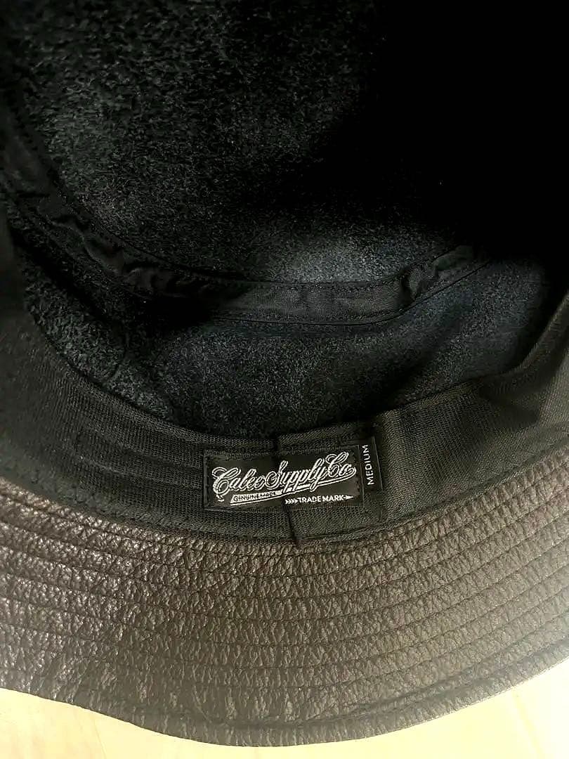 CALEE Leather Bucket Hat ブラック M キャリー 牛革