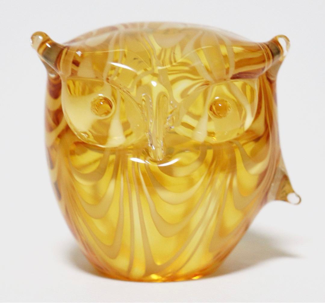 箱付新品 定価165,000円 フェニキアン技法のムラーノガラスのフクロウ