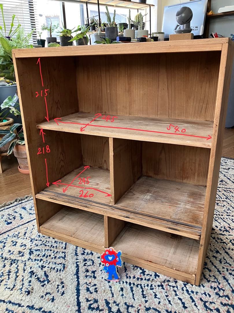 古道具　ガラス戸棚　昭和初期　ヴィンテージ家具