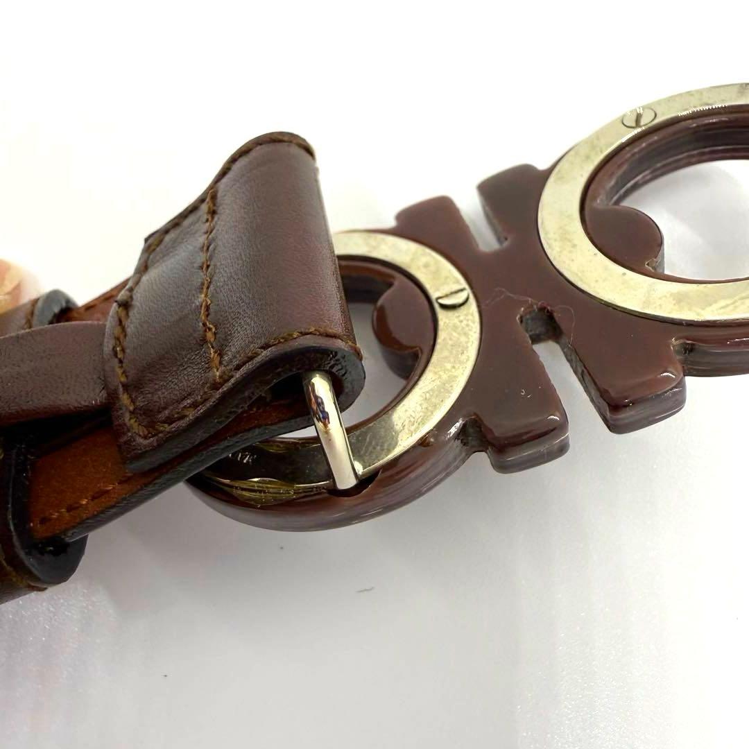 サルヴァトーレフェラガモ ダブルガンチーニ べっ甲調 レザー イタリア製 ベルト