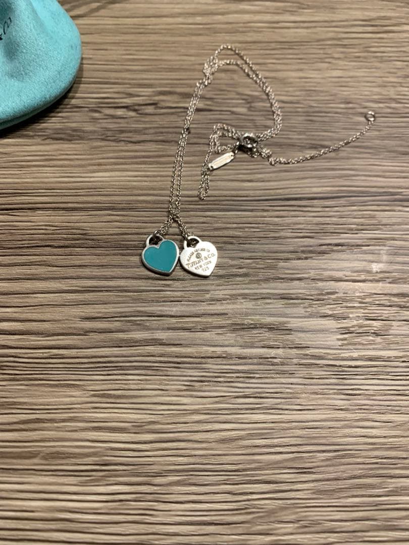 ＴＩＦＦＡＮＹ＆ＣＯ.＊ブルーダブルハートタグペンダント ミニ