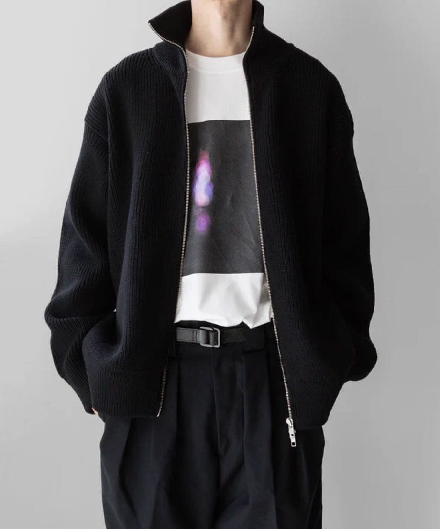 トップス stein OVERSIZED DS KNIT ZIP JACKET