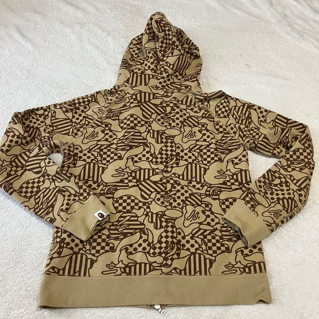 A BATHING APE パーカー クッキー　カモフラ　　　 Sサイズ