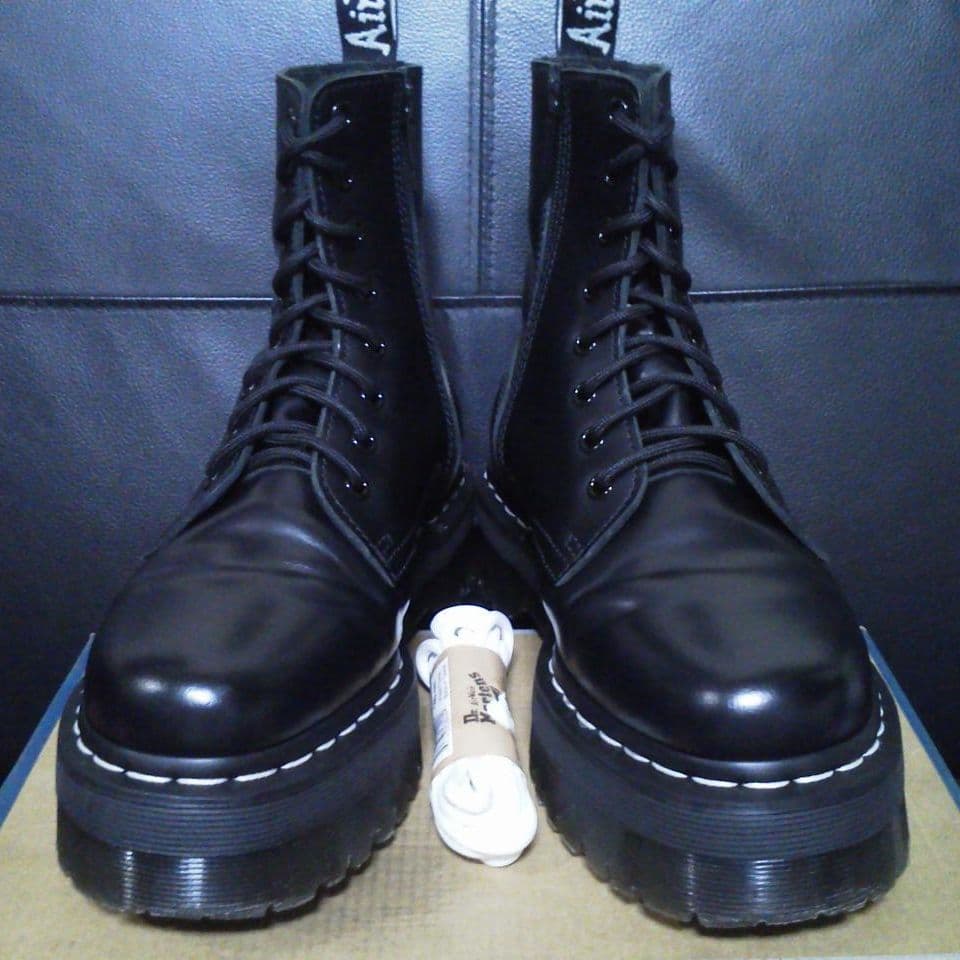 Dr.Martens JADON WS UK6 黒 男女可 厚底 白ステッチ