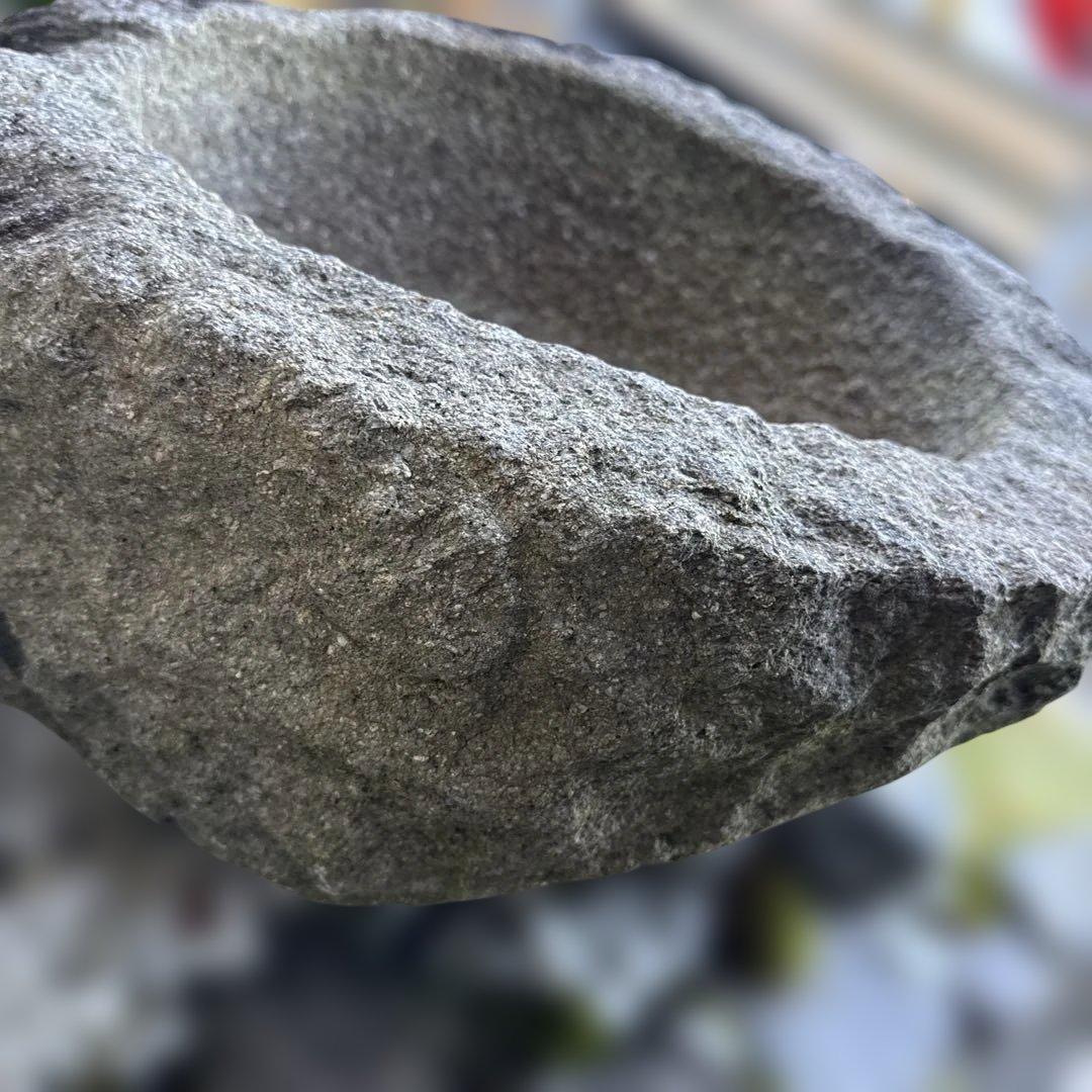 石製 円形水鉢　つくばい【たのメル便】