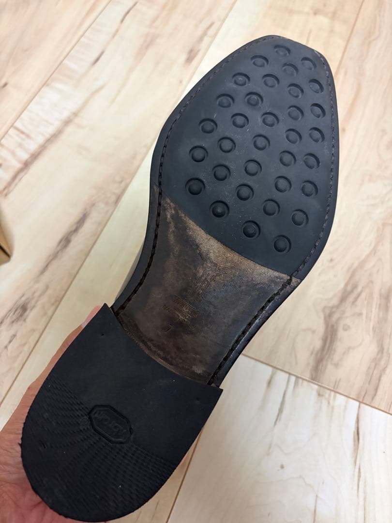 YANKO//ヤンコ//パンチドキャップトウ//ブラック//UK7.0