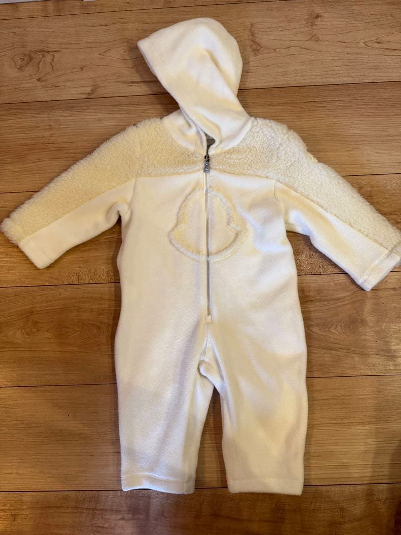 MONCLER フリースロンパース ホワイト