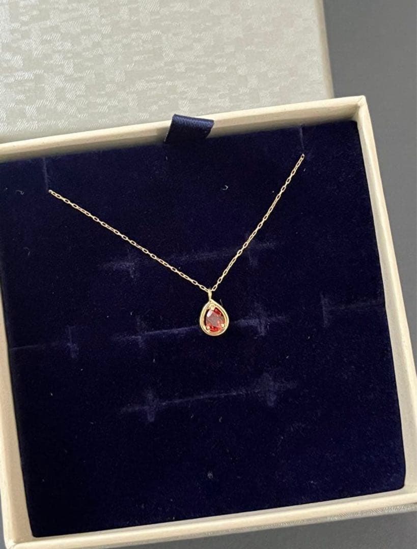 ツツミ　ジュエリー　ガーネット　k10 イエローゴールド　40cm 未使用