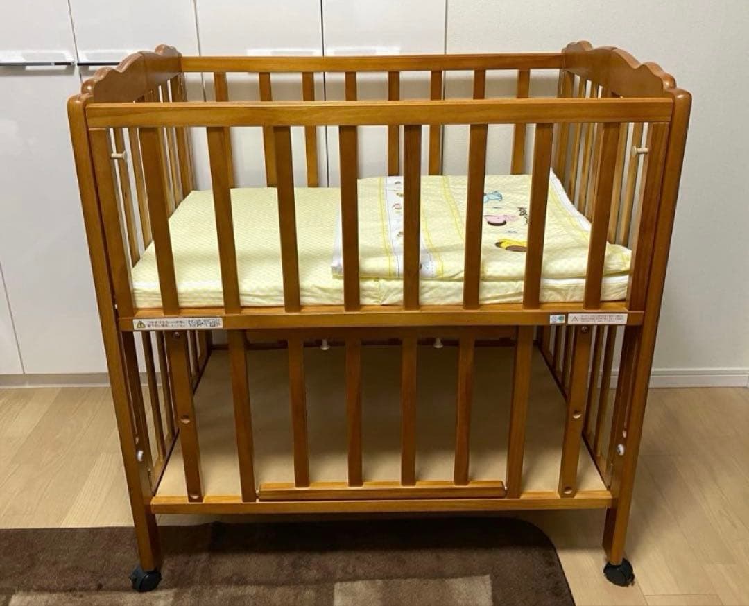 大和屋 パタン 折りたたみ ミニベビーベッド マットレス付き☆