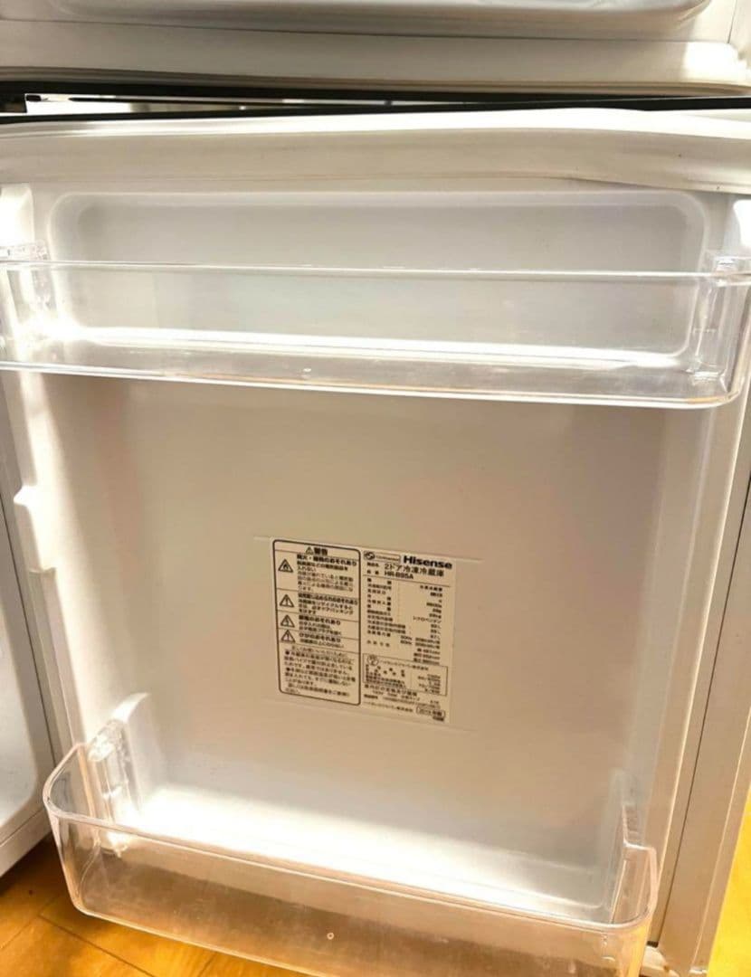 ホワイト冷蔵庫 冷凍室付き 2段棚