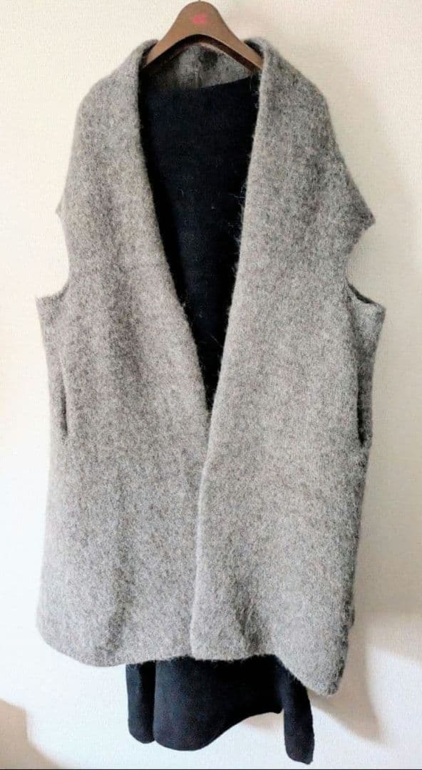 45R ウールアルパカ縮絨 ニットベスト