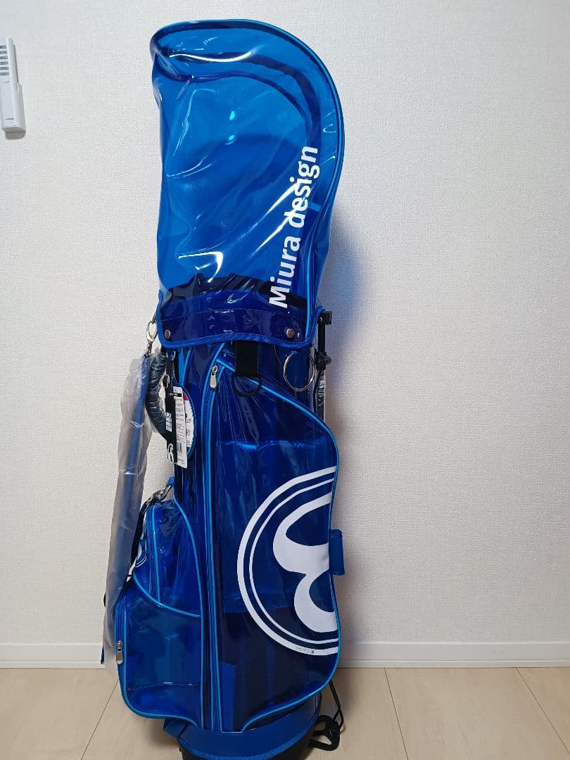 フランク三浦　スタンド式ゴルフバッグ ブルー