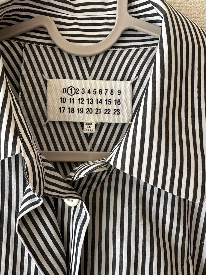 美品　メゾンマルジェラ　ドルマンスリーブシャツ　ストライプシャツ