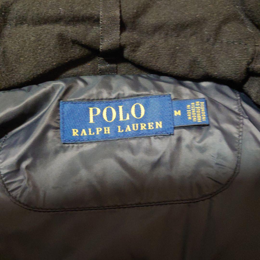 ラルフローレン ビッグポニー ダウンベスト ブラック 刺繍ロゴ Mサイズ