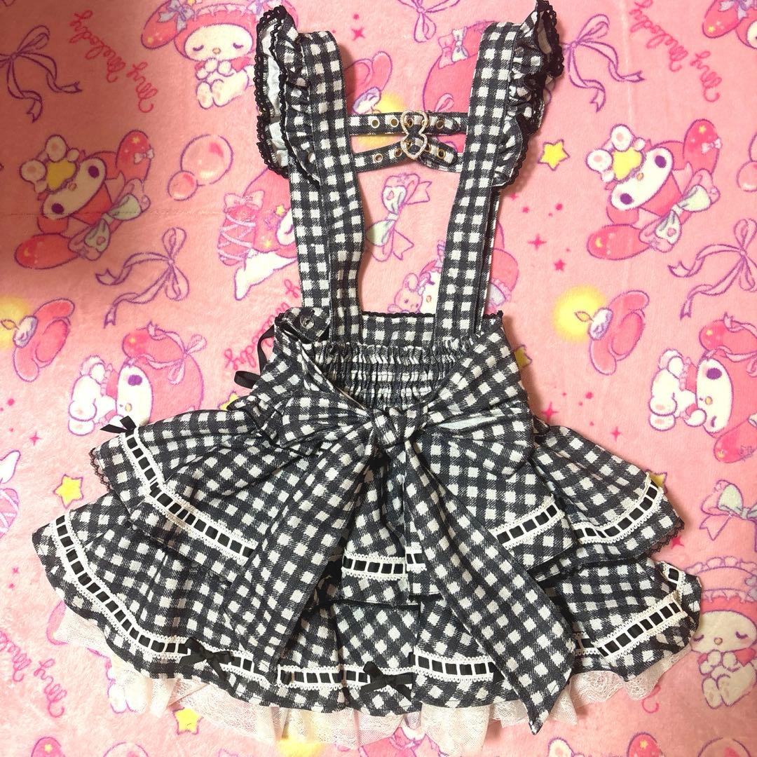 リズリサ　はしごリボンギンガムティアードスカパン　ブラック　正規品♡新品未使用