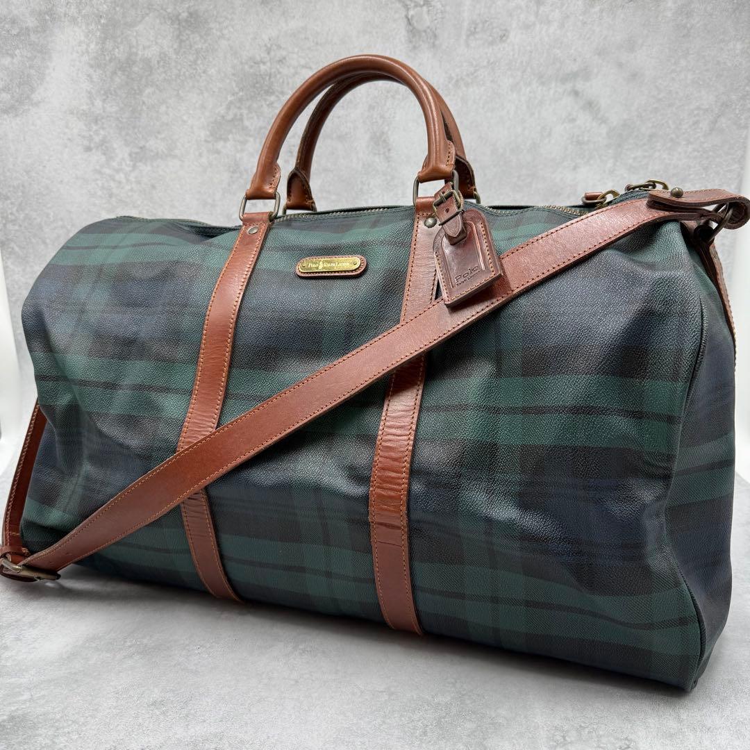 ポロ ラルフローレン PVC レザー ボストンバッグ 2way 大容量
