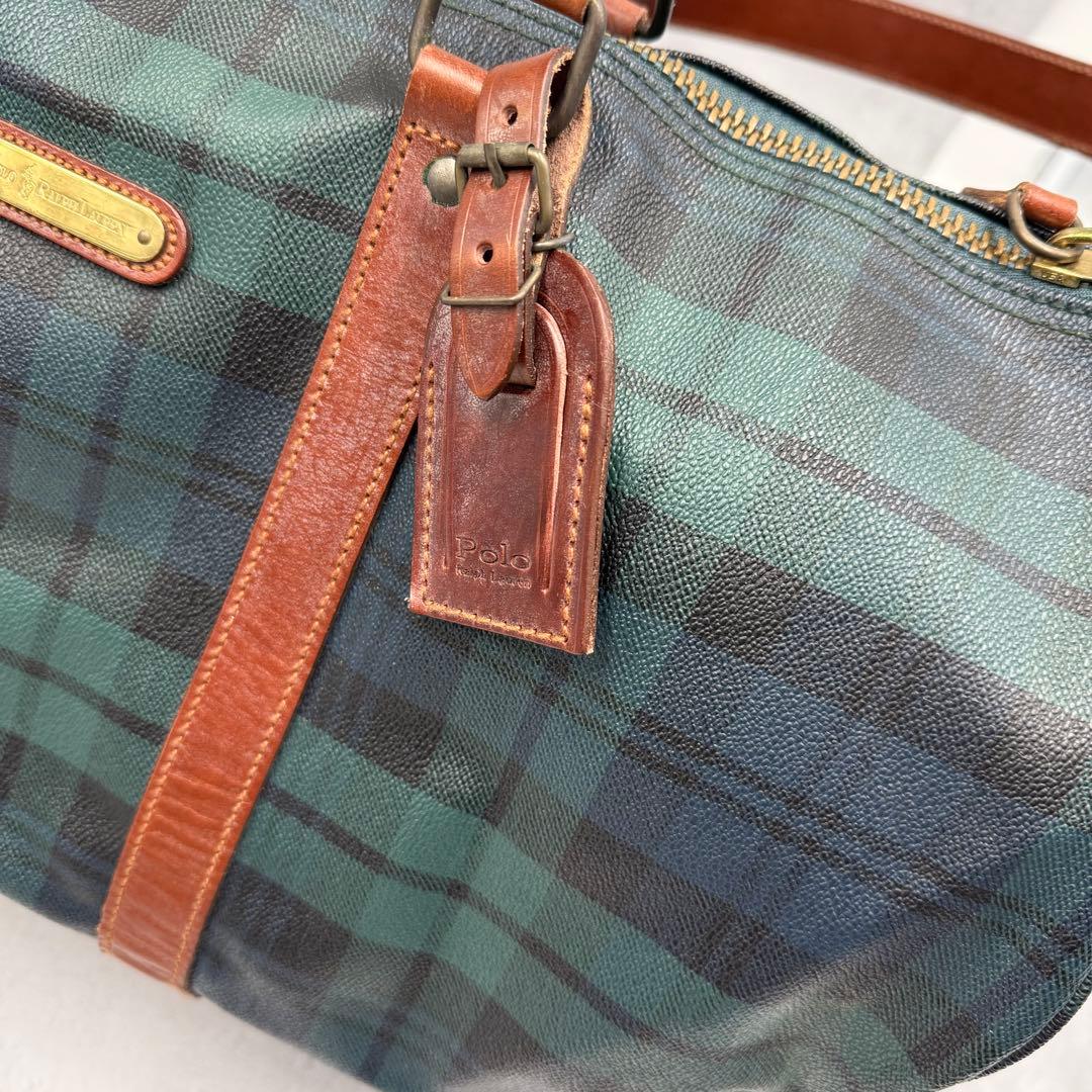 ポロ ラルフローレン PVC レザー ボストンバッグ 2way 大容量