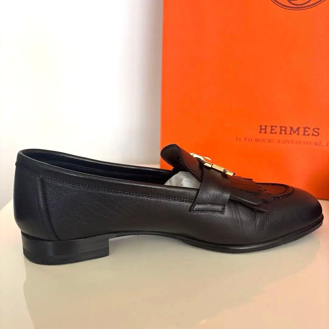 エルメス☆モカシン ロワイヤル☆ 黒 35 定価¥198,000