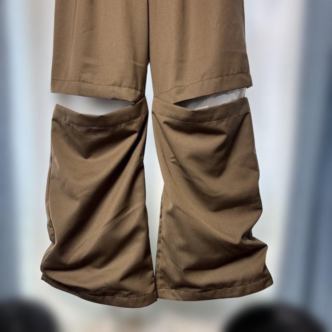 grancy チュール レイヤードデザイン スラックス　ベージュ