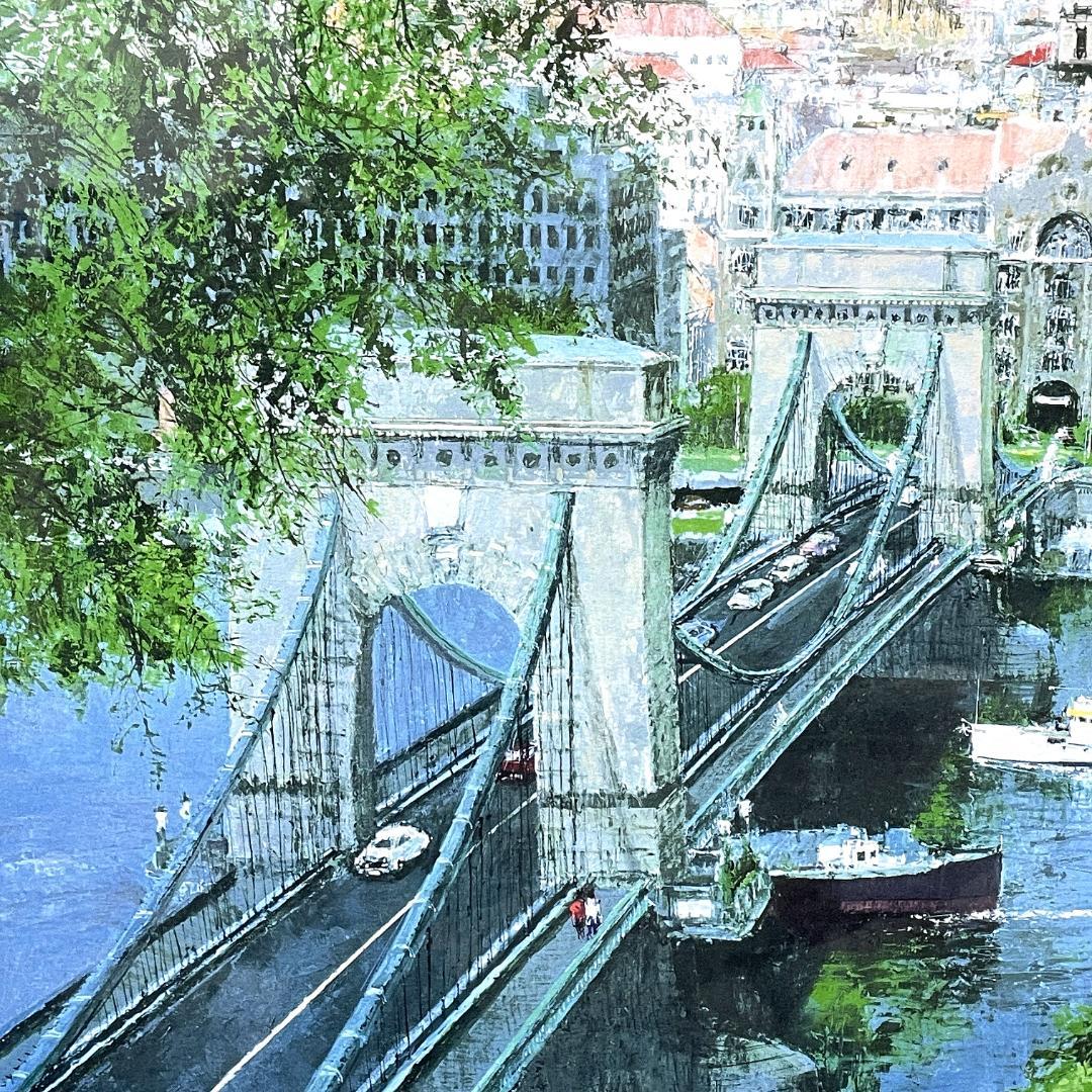 真作保証 小田切 訓『ドナウの橋』大判 リトグラフ 直筆サイン入り E.A.