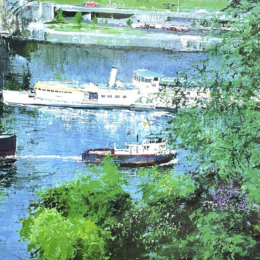 真作保証 小田切 訓『ドナウの橋』大判 リトグラフ 直筆サイン入り E.A.