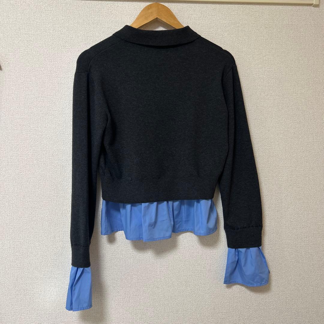 ペプラムドッキングニットカーディガン