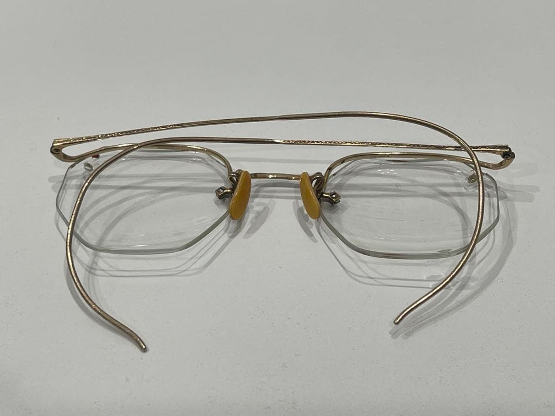 金属製多角形メガネ(度あり)