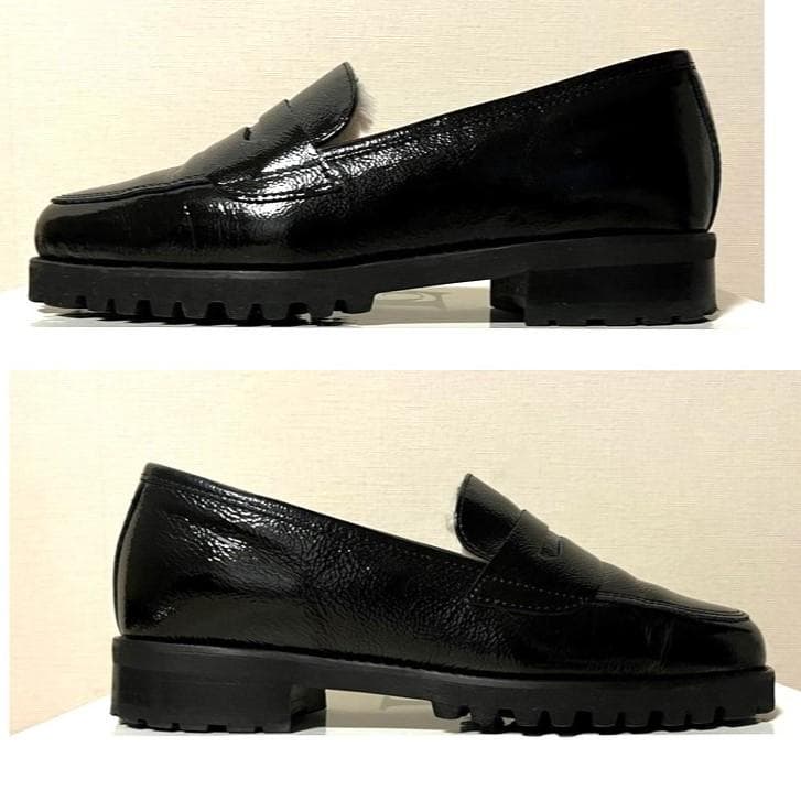 美品★ルーカグロッシ ムートン付きエナメル ローファー 35★人気完売