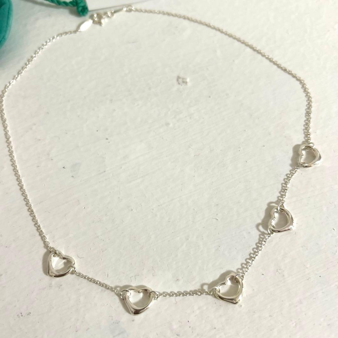 ティファニー エルサペレッティ 5連オープンハートネックレス