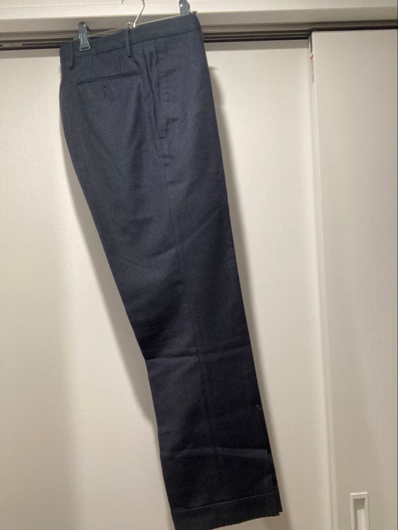 【incotex 】ネイビー スラックス ウール混紡