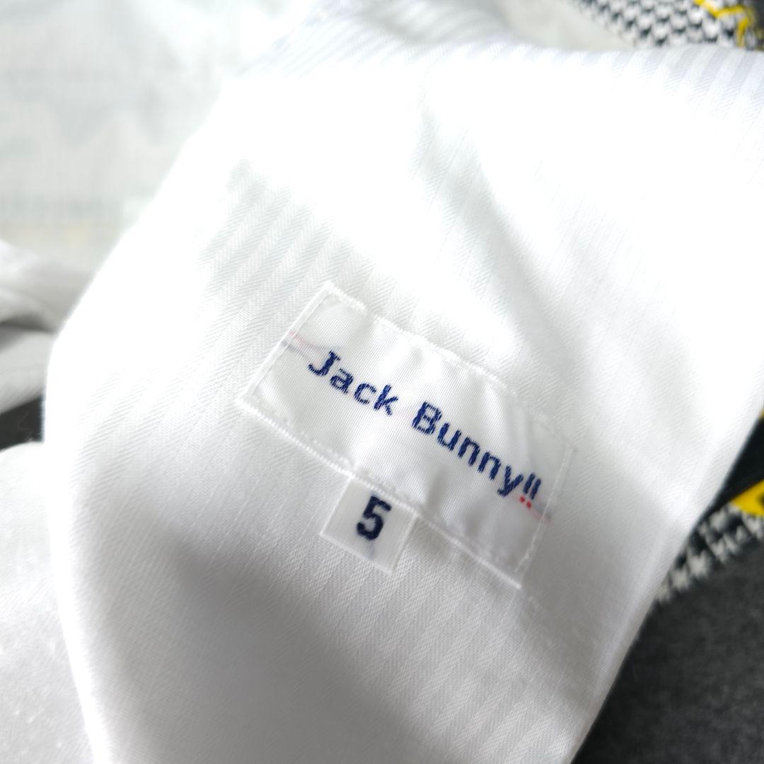 極美品 ジャックバニー グレンチェック柄 ロゴネーム ストレッチゴルフパンツ L