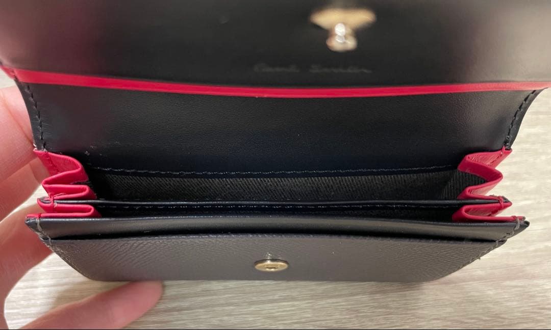 Paul Smith 名刺入れ グレー×ピンク レザー