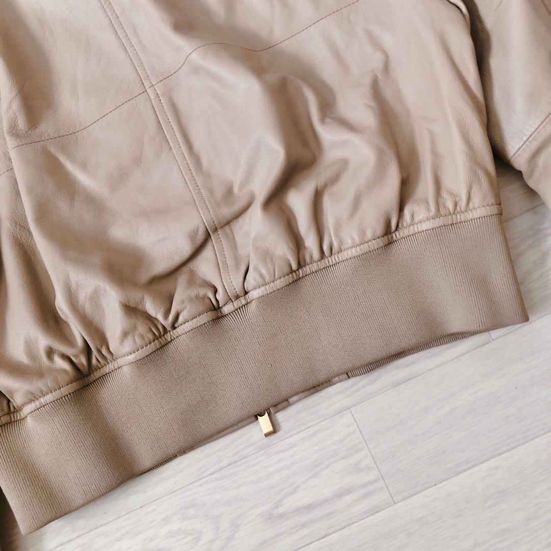 NOBLE　ノーブル　ラムレザー　MA-1 ブルゾン　ダブルファスナー