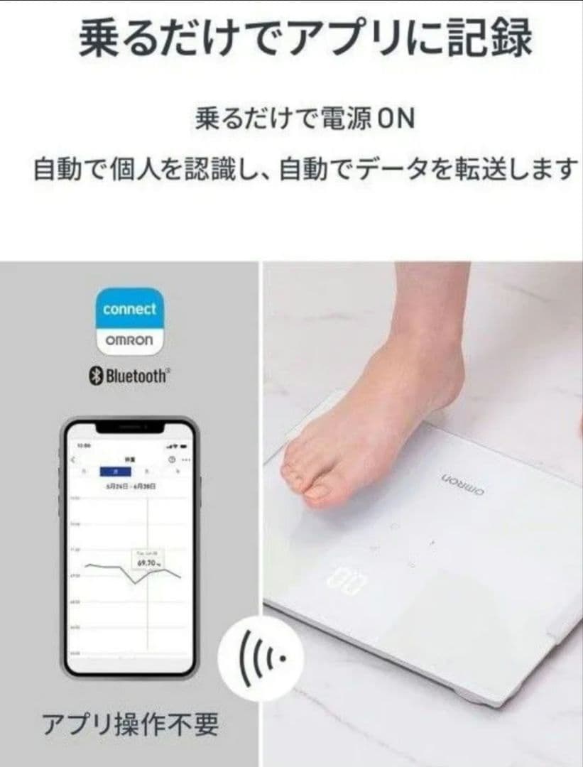 【新品未使用】オムロン 体重 体組成計 カラダスキャン ホワイト スマホ連動