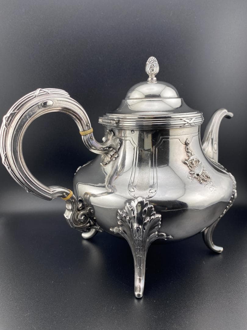 I25 フランス 楽器文様 オーケストラ 純銀950 ティーポット コーヒー