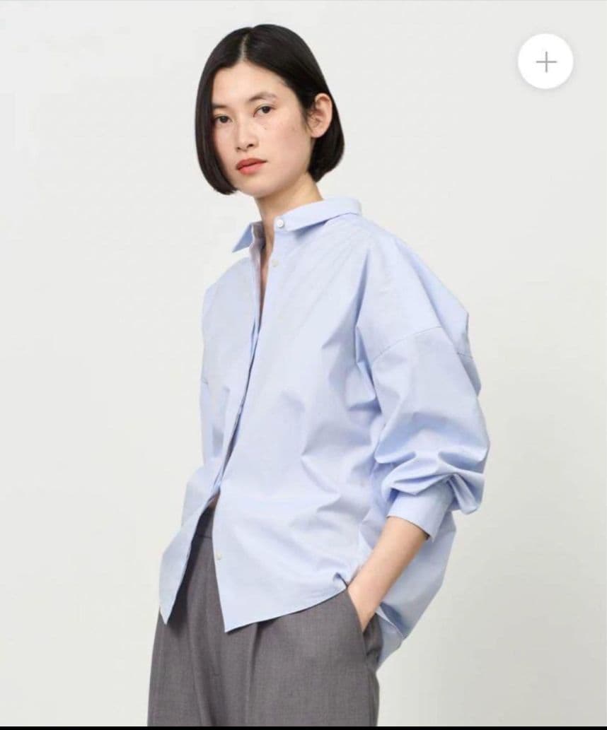 美品 ソージュ コクーンシャツ ブルー 長袖 Mサイズ