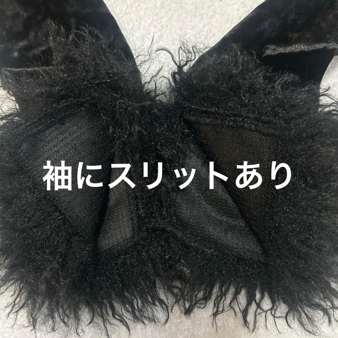 PRANK PROJECT Fur Sleeve Velour Top ブラック