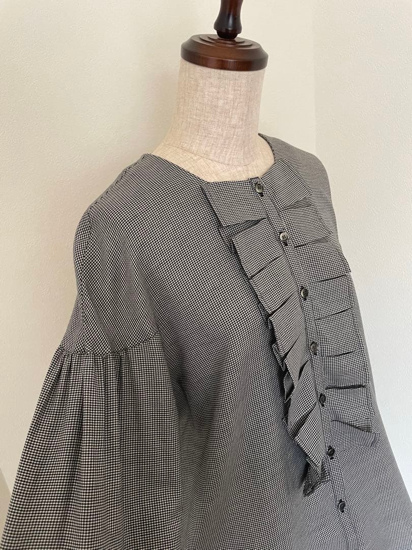 完売【リゼッタ】千鳥格子柄のブラウス『パメラ』　日本製