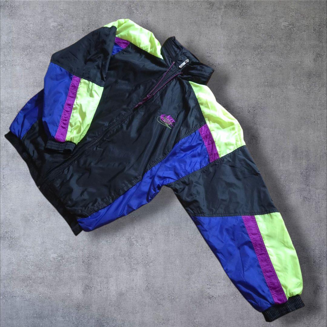 90s 銀タグ NIKE ナイキ ナイロンジャケット スウッシュ刺繍ロゴ