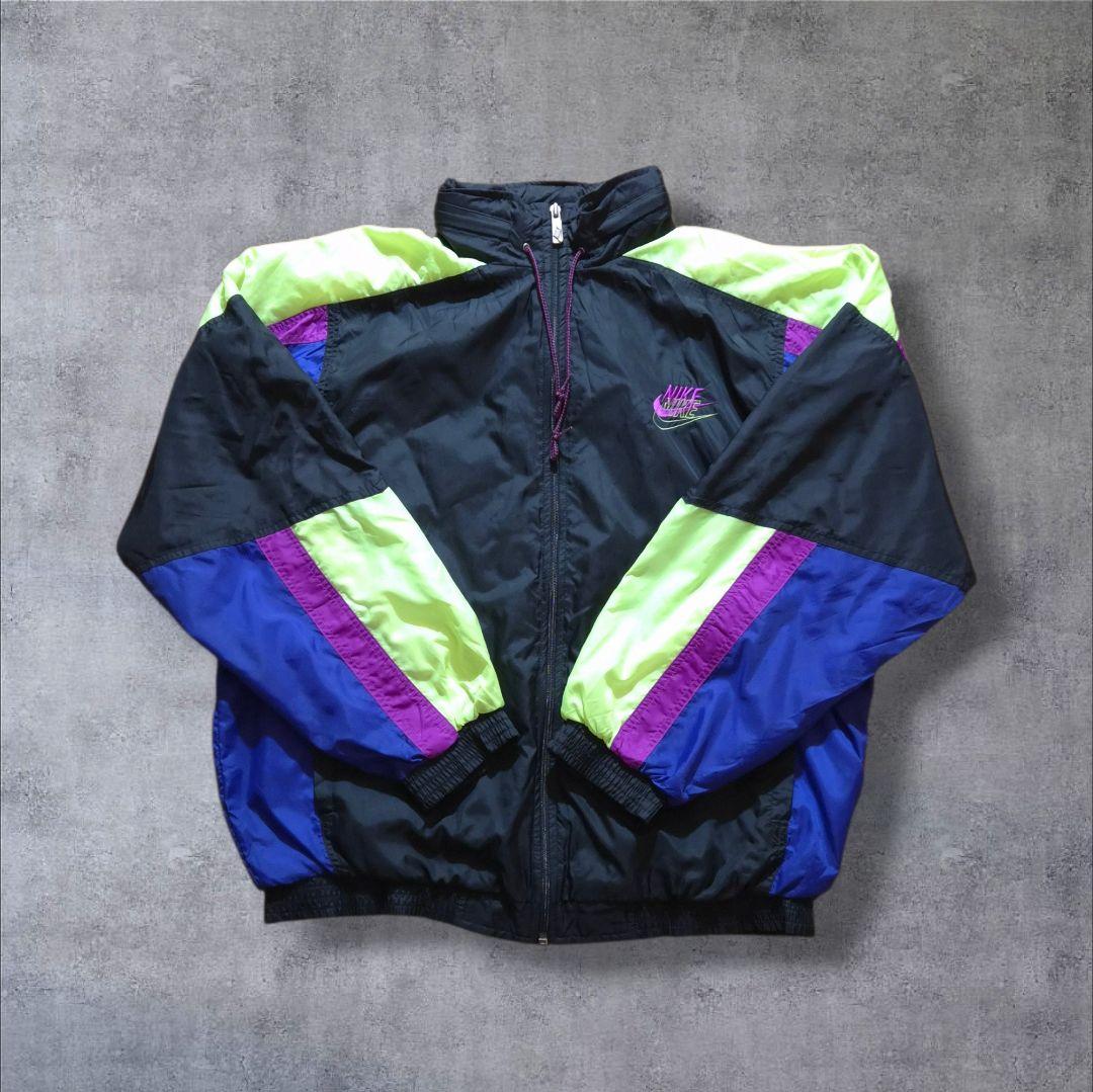 90s 銀タグ NIKE ナイキ ナイロンジャケット スウッシュ刺繍ロゴ