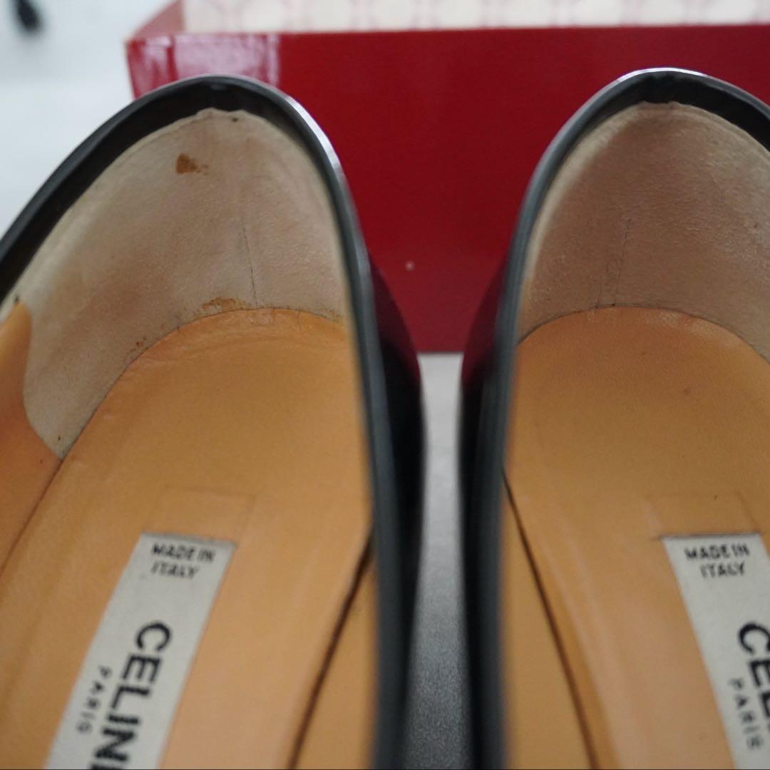 Celine 黒 タッセル付きローファー 中ヒール　36.5 23-23.5cm