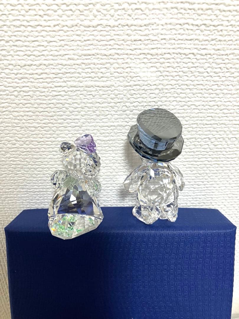 美品　Swarovskiスワロフスキー　あなたとわたし　クリスベア　ウェディング