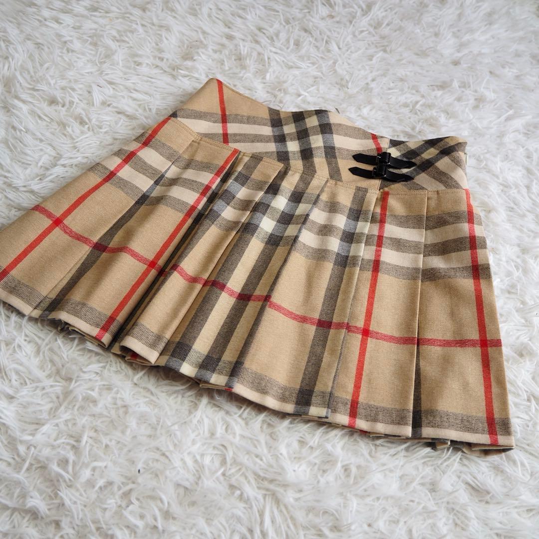 極美品 バーバリーチルドレン ノバチェック メガチェック プリーツスカート