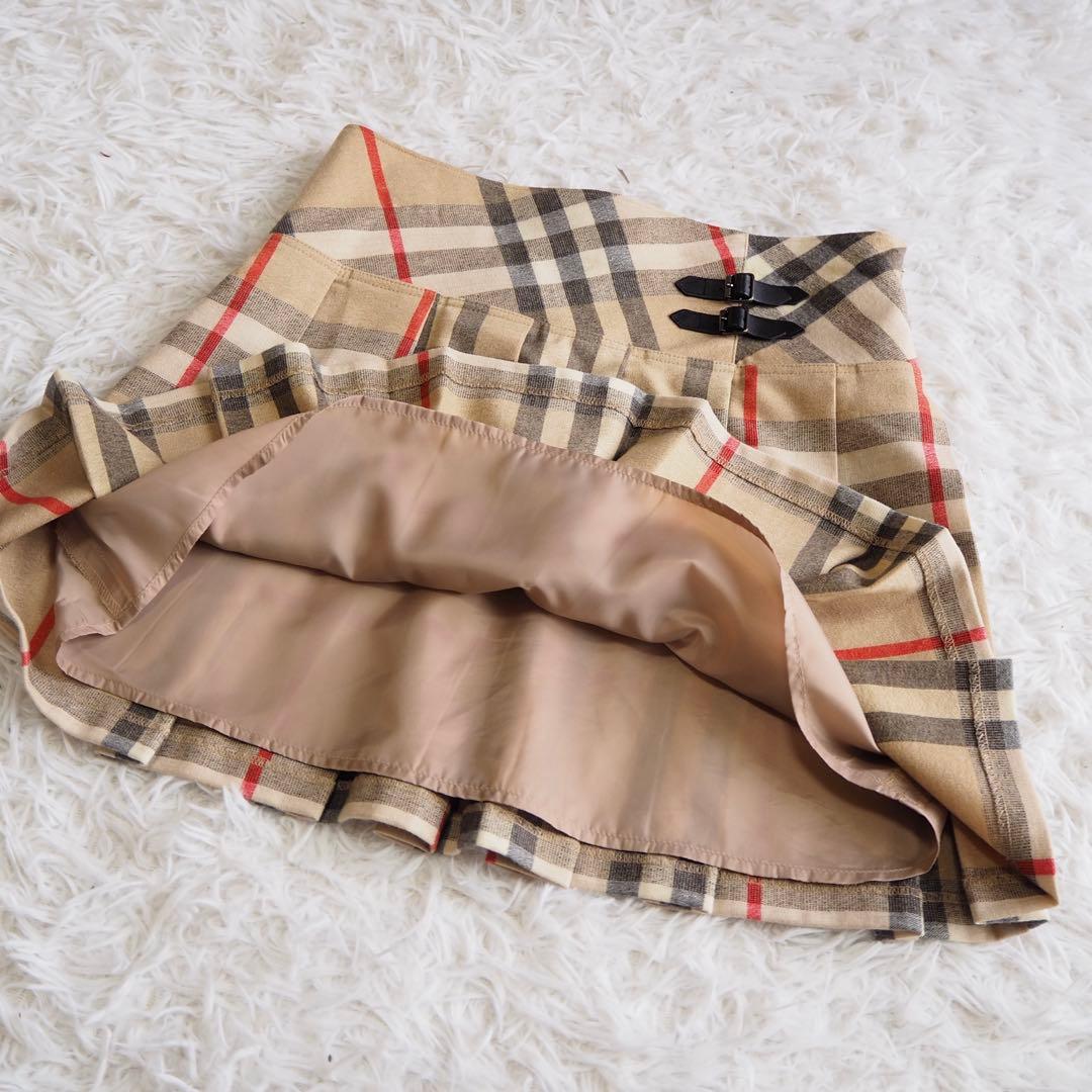 極美品 バーバリーチルドレン ノバチェック メガチェック プリーツスカート